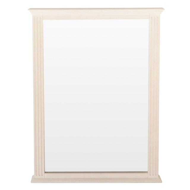 Contemporary 25" Wood Framed Vanity Mirror in White Barnebys